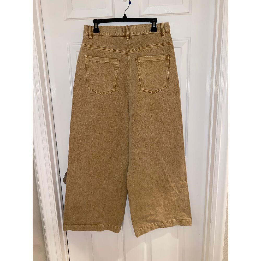 Urban Outfitters Wide Leg Crop High Rise Pants Jeans Heavy Weight Baggy Size 32 - Picture 2 of 4